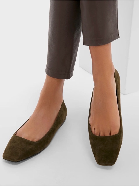 Tuckernuck Shoes - Tuckernuck Dark Olive Suede Nadia Flats
